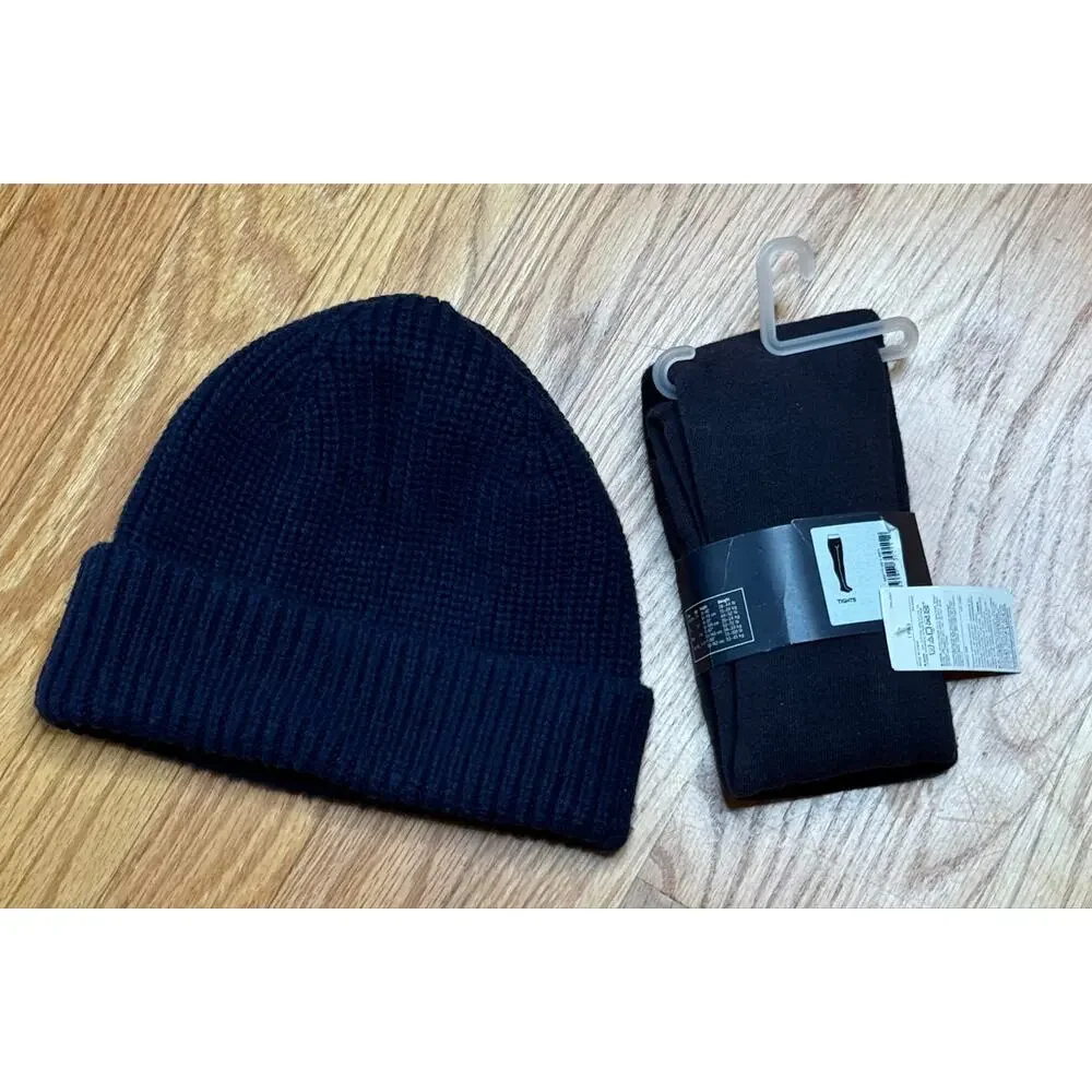 GAP Kids Girls Tights Size XL/XXL NWT + Ribber Beanie | Navy Blue